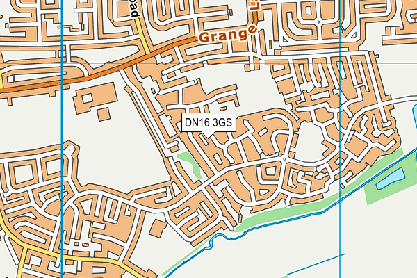 DN16 3GS map - OS VectorMap District (Ordnance Survey)