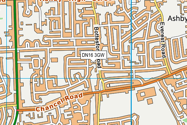 DN16 3GW map - OS VectorMap District (Ordnance Survey)