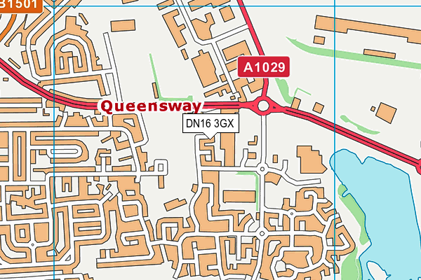 DN16 3GX map - OS VectorMap District (Ordnance Survey)