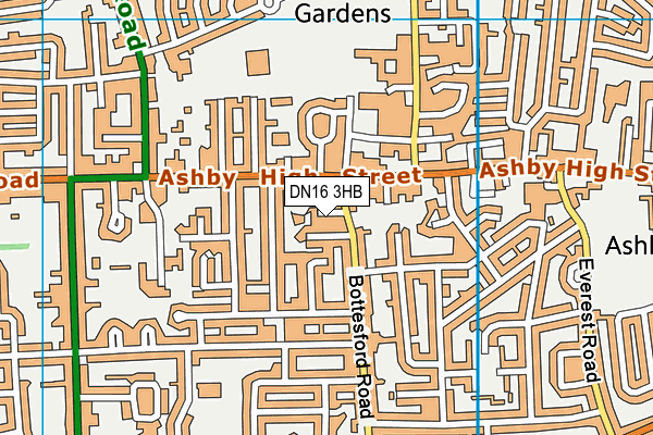 DN16 3HB map - OS VectorMap District (Ordnance Survey)