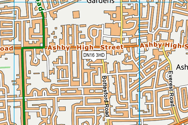 DN16 3HD map - OS VectorMap District (Ordnance Survey)