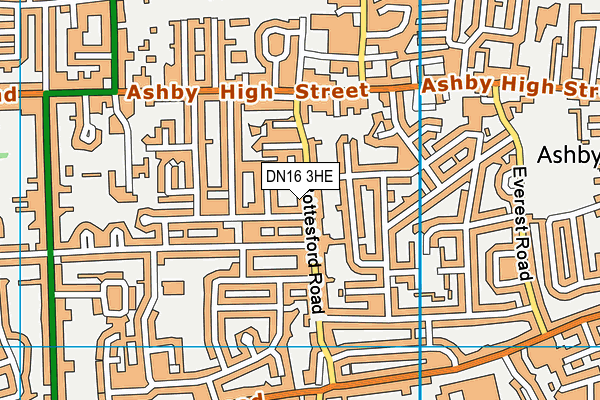 DN16 3HE map - OS VectorMap District (Ordnance Survey)