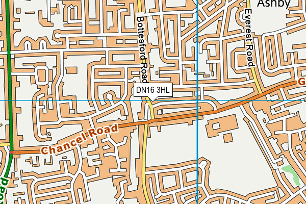 DN16 3HL map - OS VectorMap District (Ordnance Survey)