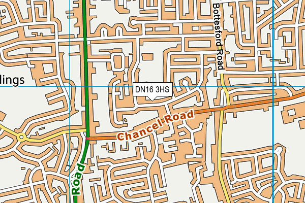 DN16 3HS map - OS VectorMap District (Ordnance Survey)