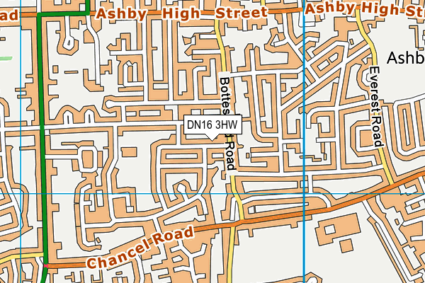 DN16 3HW map - OS VectorMap District (Ordnance Survey)