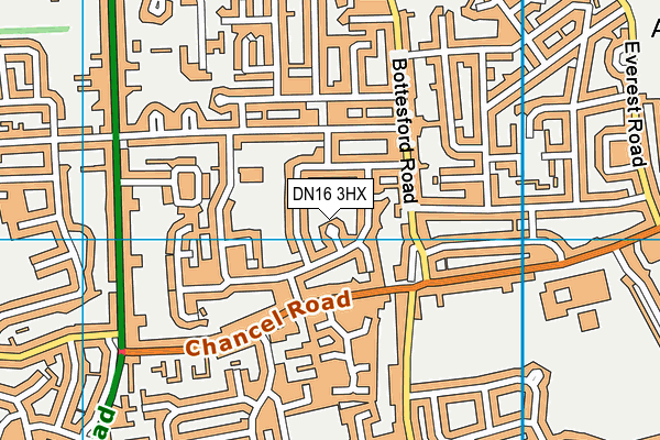 DN16 3HX map - OS VectorMap District (Ordnance Survey)