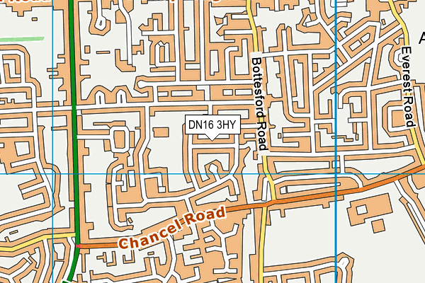 DN16 3HY map - OS VectorMap District (Ordnance Survey)