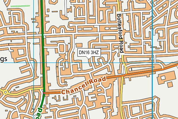 DN16 3HZ map - OS VectorMap District (Ordnance Survey)