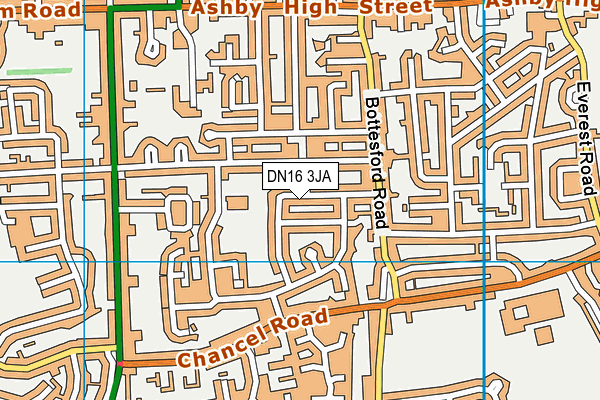 DN16 3JA map - OS VectorMap District (Ordnance Survey)
