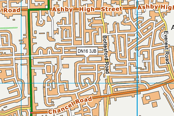 DN16 3JB map - OS VectorMap District (Ordnance Survey)