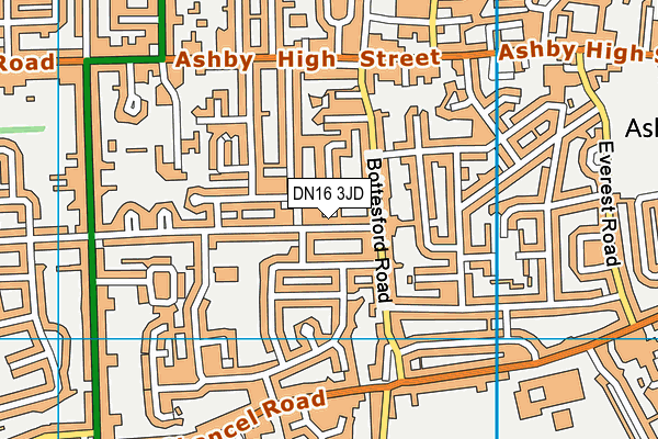 DN16 3JD map - OS VectorMap District (Ordnance Survey)