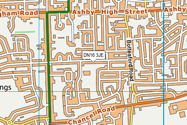 DN16 3JE map - OS VectorMap District (Ordnance Survey)