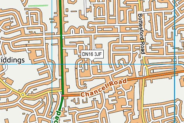 DN16 3JF map - OS VectorMap District (Ordnance Survey)