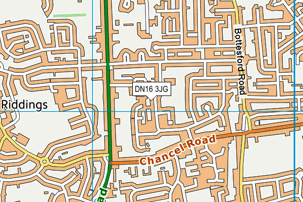DN16 3JG map - OS VectorMap District (Ordnance Survey)