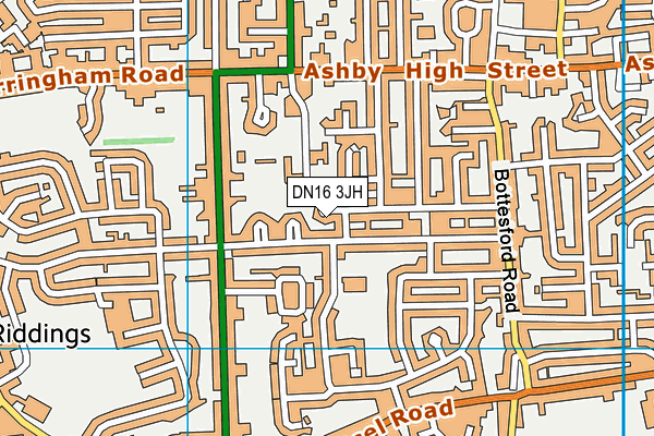 DN16 3JH map - OS VectorMap District (Ordnance Survey)