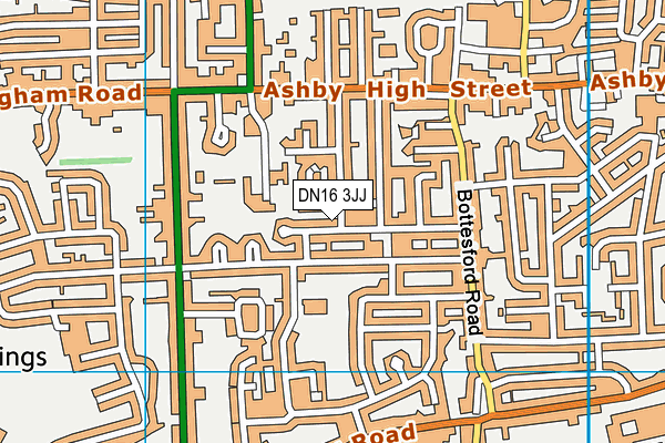 DN16 3JJ map - OS VectorMap District (Ordnance Survey)