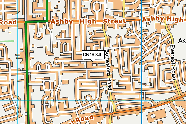 DN16 3JL map - OS VectorMap District (Ordnance Survey)