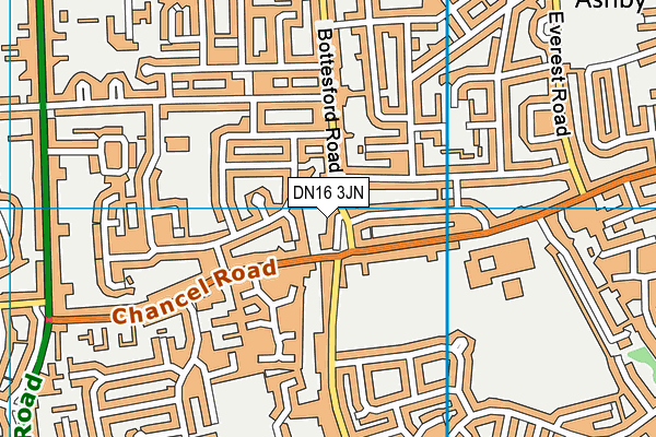 DN16 3JN map - OS VectorMap District (Ordnance Survey)