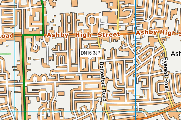 DN16 3JP map - OS VectorMap District (Ordnance Survey)
