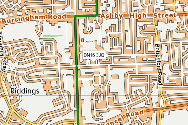 DN16 3JQ map - OS VectorMap District (Ordnance Survey)