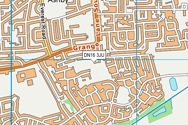 DN16 3JU map - OS VectorMap District (Ordnance Survey)
