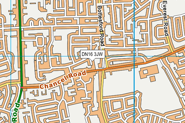 DN16 3JW map - OS VectorMap District (Ordnance Survey)