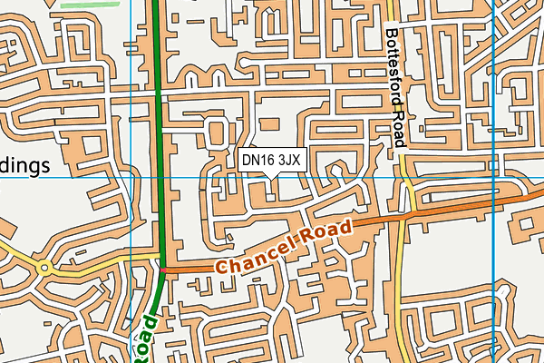 DN16 3JX map - OS VectorMap District (Ordnance Survey)
