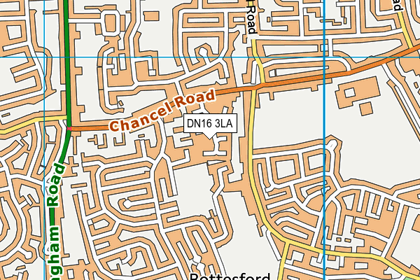 DN16 3LA map - OS VectorMap District (Ordnance Survey)