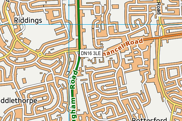 DN16 3LE map - OS VectorMap District (Ordnance Survey)