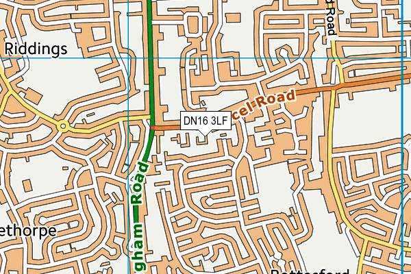 DN16 3LF map - OS VectorMap District (Ordnance Survey)