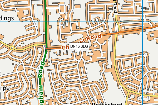 DN16 3LG map - OS VectorMap District (Ordnance Survey)