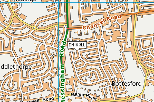 DN16 3LL map - OS VectorMap District (Ordnance Survey)