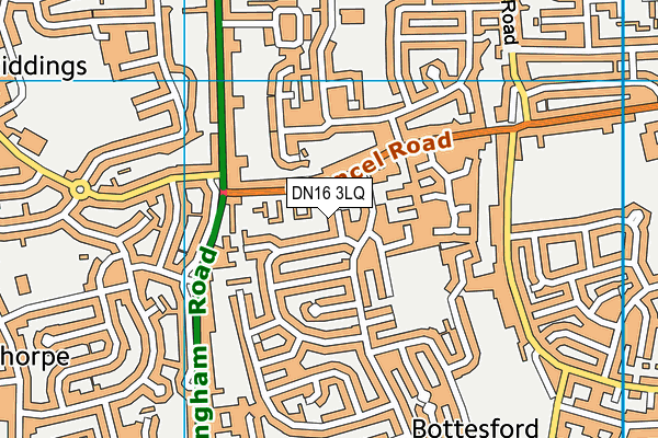 DN16 3LQ map - OS VectorMap District (Ordnance Survey)