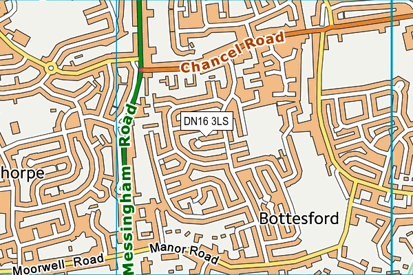 DN16 3LS map - OS VectorMap District (Ordnance Survey)