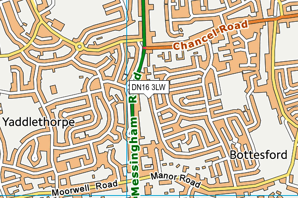 DN16 3LW map - OS VectorMap District (Ordnance Survey)