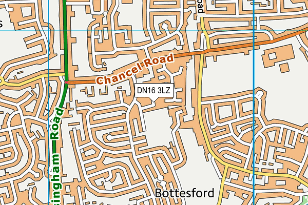 DN16 3LZ map - OS VectorMap District (Ordnance Survey)