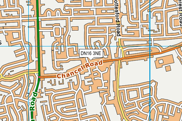 DN16 3NE map - OS VectorMap District (Ordnance Survey)