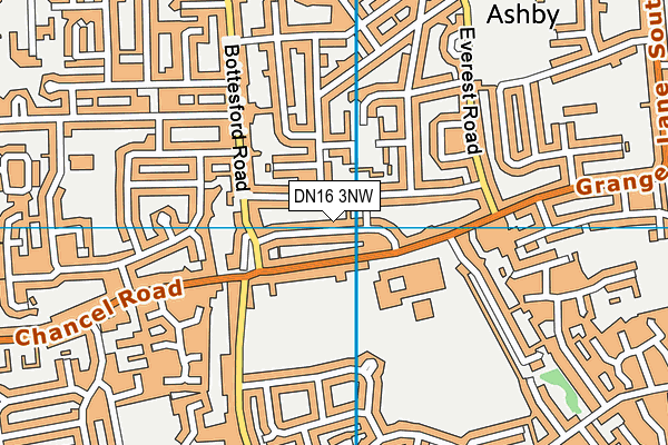 DN16 3NW map - OS VectorMap District (Ordnance Survey)
