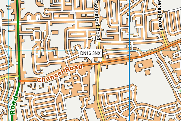 DN16 3NX map - OS VectorMap District (Ordnance Survey)
