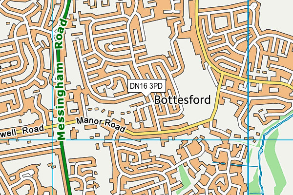 DN16 3PD map - OS VectorMap District (Ordnance Survey)