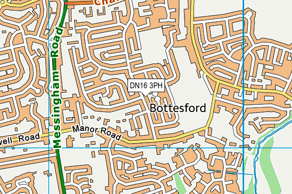 DN16 3PH map - OS VectorMap District (Ordnance Survey)