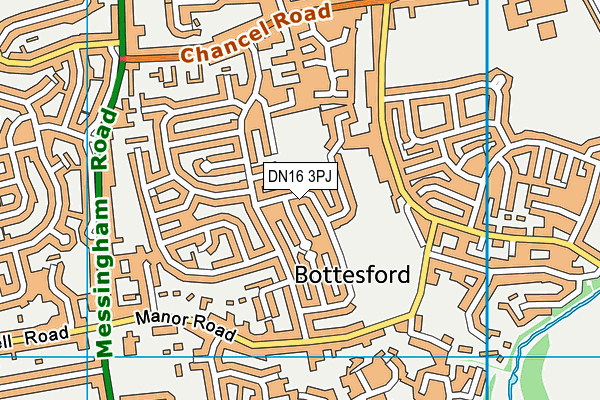 DN16 3PJ map - OS VectorMap District (Ordnance Survey)