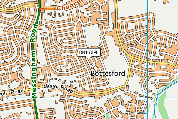 DN16 3PL map - OS VectorMap District (Ordnance Survey)
