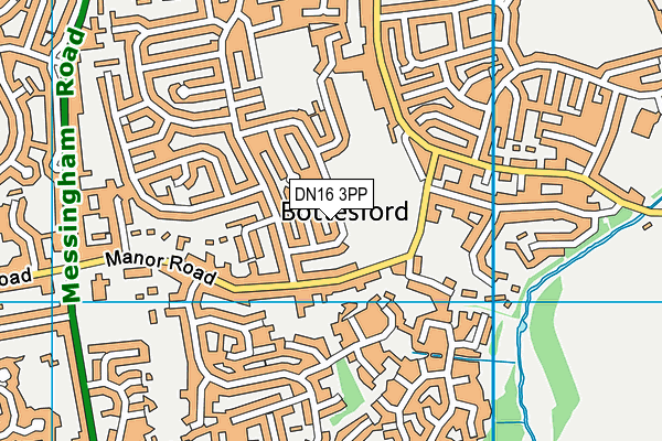 DN16 3PP map - OS VectorMap District (Ordnance Survey)