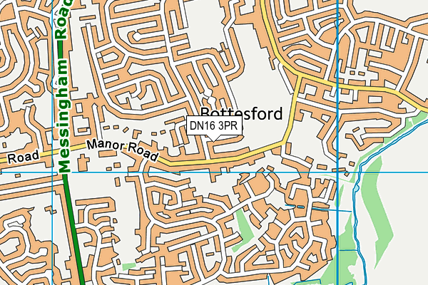 DN16 3PR map - OS VectorMap District (Ordnance Survey)