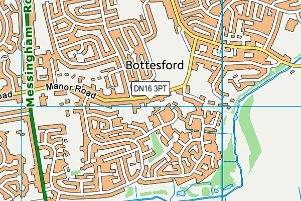 DN16 3PT map - OS VectorMap District (Ordnance Survey)