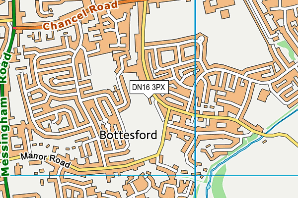 DN16 3PX map - OS VectorMap District (Ordnance Survey)