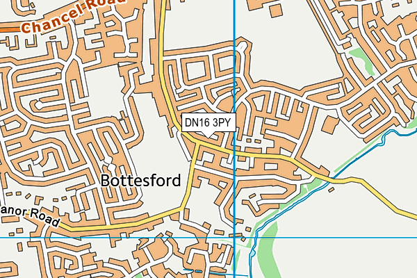 DN16 3PY map - OS VectorMap District (Ordnance Survey)