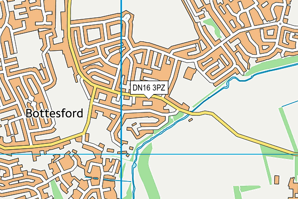 DN16 3PZ map - OS VectorMap District (Ordnance Survey)