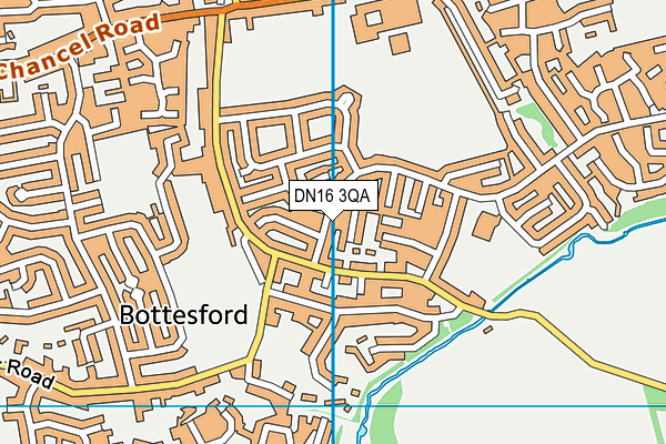 DN16 3QA map - OS VectorMap District (Ordnance Survey)